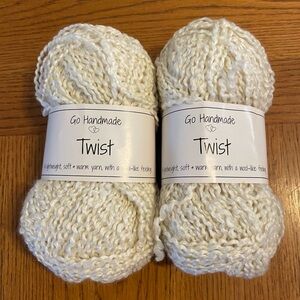 YARN!!! Go Handmade Twist Yarn in Cream 2 skeins